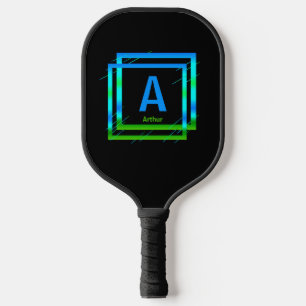 Initial ändern Blau grüne Quadrate schwarz hinzufü Pickleball Schläger