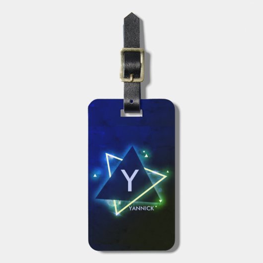 Initial ändern, Blauer Grüner Raum hinzufügen (lös Gepäckanhänger (Vorderseite vertikal)