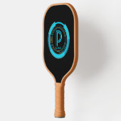 Initial ändern, Name Futuristic Blue Tech hinzufüg Pickleball Schläger (Links)