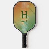 Initial ändern, Name Grün zu braun hinzufügen Pickleball Schläger (Rückseite)