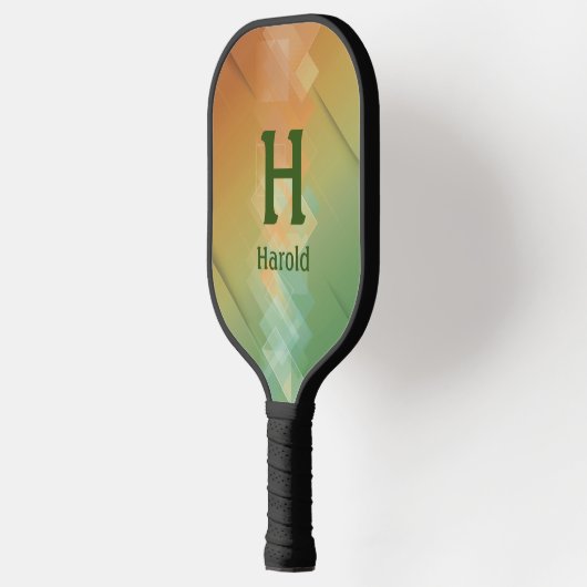Initial ändern, Name Grün zu braun hinzufügen Pickleball Schläger (Links)