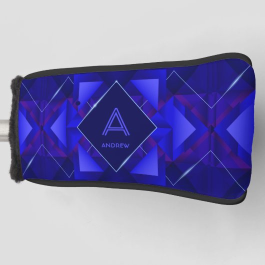 Initial ändern, Name hinzufügen (löschen), blauer Golf Headcover (Vorderseite)