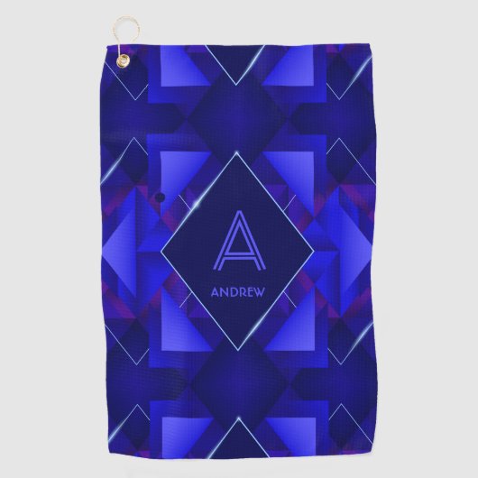 Initial ändern, Name hinzufügen (löschen), blauer Golfhandtuch (Vorderseite)