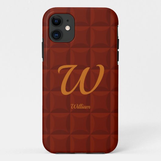 Initial ändern, Name hinzufügen (löschen), braun g Case-Mate iPhone Hülle (Rückseite)
