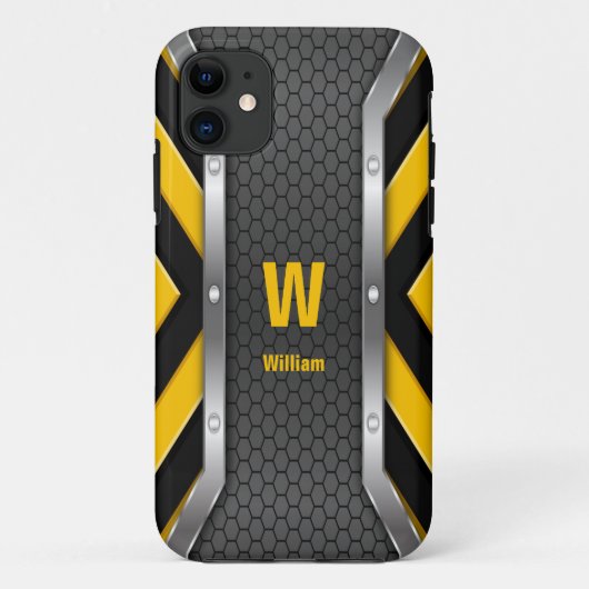 Initial ändern, Name hinzufügen (löschen), Gelbe S Case-Mate iPhone Hülle (Rückseite)
