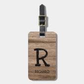 Initial ändern, Name hinzufügen (löschen), Holzwan Gepäckanhänger (Vorderseite vertikal)