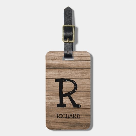 Initial ändern, Name hinzufügen (löschen), Holzwan Gepäckanhänger (Vorderseite vertikal)