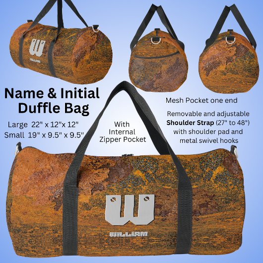 Initial ändern, Name hinzufügen (löschen), Metal l Duffle Bag