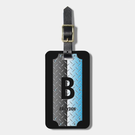 Initial ändern, Name hinzufügen (löschen), Metalli Gepäckanhänger (Vorderseite vertikal)