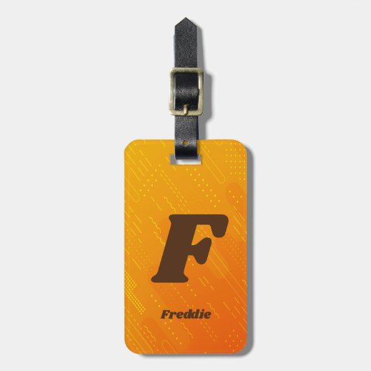 Initial ändern, Name hinzufügen (löschen), orange  Gepäckanhänger (Vorderseite vertikal)