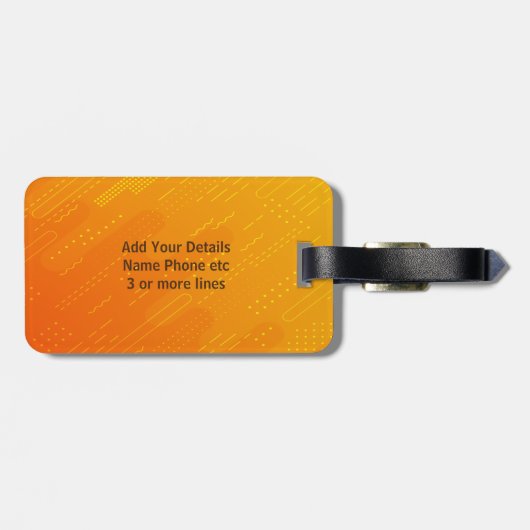 Initial ändern, Name hinzufügen (löschen), orange  Gepäckanhänger (Rückseite horizontal)