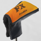 Initial ändern, Name hinzufügen (löschen), orange Golf Headcover (3/4 Vorderseite)