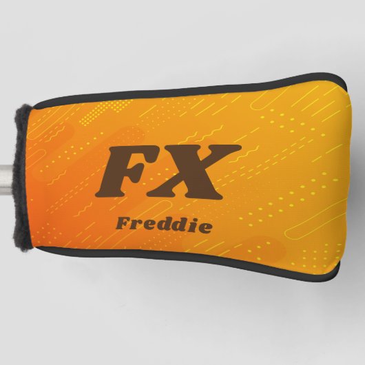 Initial ändern, Name hinzufügen (löschen), orange Golf Headcover (Vorderseite)