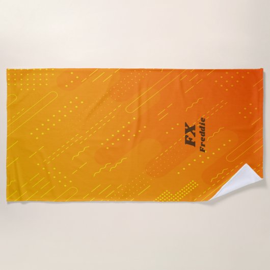 Initial ändern, Name hinzufügen (löschen), orange  Strandtuch (Vorderseite)