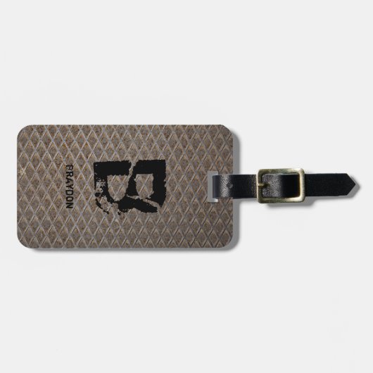 Initial ändern, Name hinzufügen (löschen), Schachb Gepäckanhänger (Vorderseite horizontal)