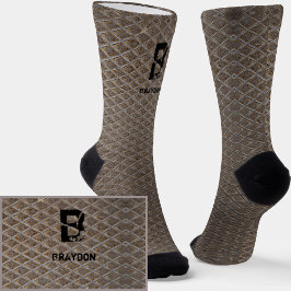 Initial ändern, Name hinzufügen (löschen), Schachb Socken