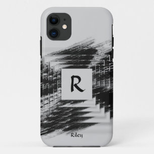 Initial ändern, Name hinzufügen (löschen), Schwarz Case-Mate iPhone Hülle