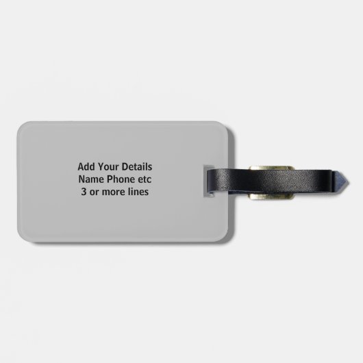 Initial ändern, Name hinzufügen (löschen), Schwarz Gepäckanhänger (Rückseite horizontal)