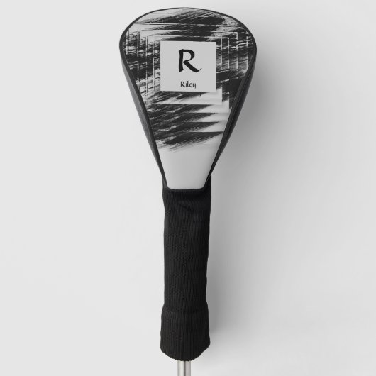 Initial ändern, Name hinzufügen (löschen), Schwarz Golf Headcover (Vorderseite)