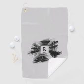 Initial ändern, Name hinzufügen (löschen), Schwarz Golfhandtuch (Insitu)