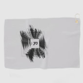 Initial ändern, Name hinzufügen (löschen), Schwarz Golfhandtuch (Horizontal)