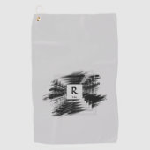 Initial ändern, Name hinzufügen (löschen), Schwarz Golfhandtuch (Vorderseite)