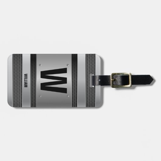 Initial ändern, Name hinzufügen (löschen), Silver  Gepäckanhänger (Vorderseite horizontal)