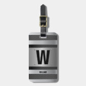 Initial ändern, Name hinzufügen (löschen), Silver  Gepäckanhänger (Vorderseite vertikal)