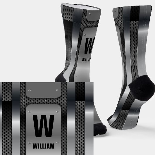 Initial ändern, Name hinzufügen (löschen), Silver Socken