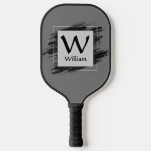 Initial ändern, Name hinzufügen, Schwarzer Pinsels Pickleball Schläger