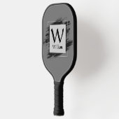 Initial ändern, Name hinzufügen, Schwarzer Pinsels Pickleball Schläger (Links)