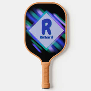 Initial ändern, Name hinzufügen, weiche Blues schw Pickleball Schläger