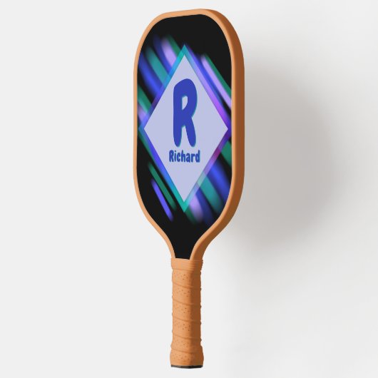 Initial ändern, Name hinzufügen, weiche Blues schw Pickleball Schläger (Links)