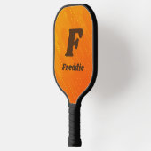 Initial ändern, Name orange Gelb hinzufügen Pickleball Schläger (Links)
