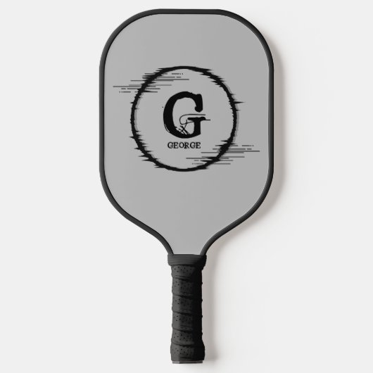 Initial ändern, Namensverzerrtes Circle-Skript hin Pickleball Schläger (Vorderseite)