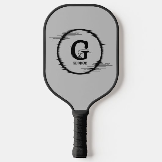 Initial ändern, Namensverzerrtes Circle-Skript hin Pickleball Schläger (Rückseite)