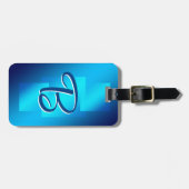 Initial ändern, Weiches blaues Aqua Geometric Gepäckanhänger (Vorderseite horizontal)