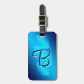 Initial ändern, Weiches blaues Aqua Geometric Gepäckanhänger (Vorderseite vertikal)