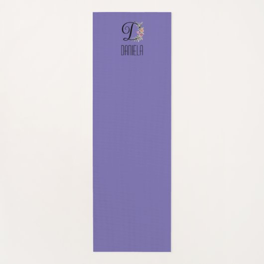 Initial-Aquarelllavene für Monogramm-Blume Yogamatte (Vorderseite)