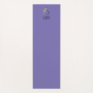 Initial-Aquarelllavene für Monogramm-Blume Yogamatte