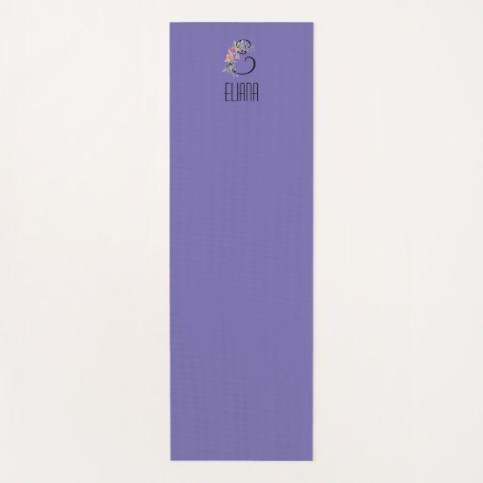 Initial-Aquarelllavene für Monogramm-Blume Yogamatte (Vorderseite)