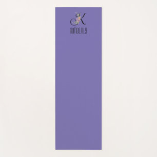 Initial-Aquarelllavene für Monogramm-Blume Yogamatte