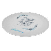 Initial "B" Blue Monogram Calm Floral Schneidebrett (Ecke)