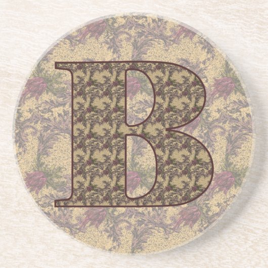 Initial-B-Elegant Sandstein Untersetzer (Vorne)
