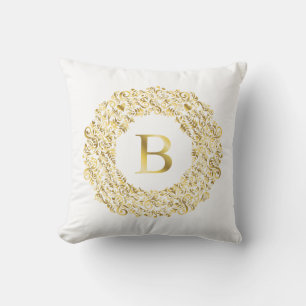 Initial B golden Damask Classic Muster Kissen