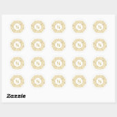 Initial B golden Damask Classic Muster Runder Aufkleber (Blatt)