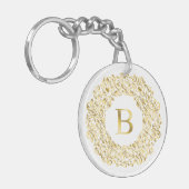 Initial B golden Damask Classic Muster Schlüsselanhänger (Vorderseite links)