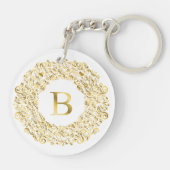 Initial B golden Damask Classic Muster Schlüsselanhänger (Rückseite)