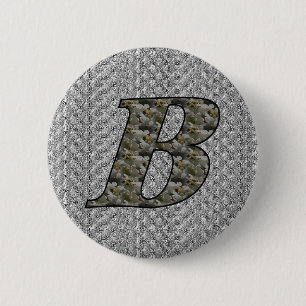 Initial B Hydrangea Floral Button