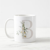 Initial B mit Blume in Weich-Farbe Kaffee Tasse (Links)